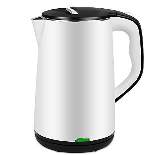 GZZ Bouilloire lectrique de Bureau  la Maison, Bouilloire lectrique de 1500 Watts, 1.8L, Protection Sche d'bullition et Arrt Automatique, Chauffage de chssis,Blanc,1.8L
