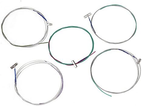 Yibuy Silver Tone Steel Wire Chinese Guzheng Strings Set(#1-#5) A Set of 5