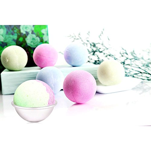 Metall-Formen für Badekugeln zum Selbermachen, für Ihr eigenes Badekugeln-Rezept, 6-teiliges Set mit 3 Formen, machen Sie Badekugeln auch für Ihre Familie ganz einfach selbst (D Combo), 2.55inch/6.5cm; 2.16inch/5.5cm; 1.77inch/4.5cm - 3