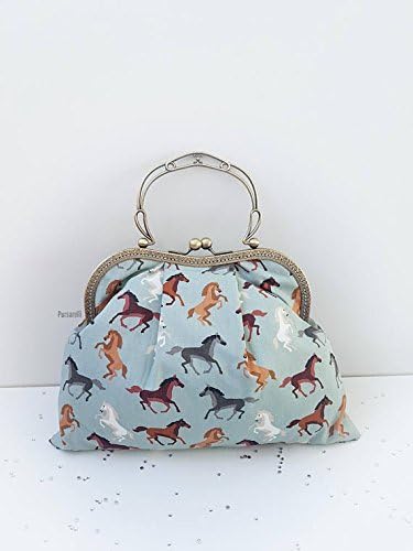 Small bag / bag / handbag / change purse / coin purse / Kiss lock clasp / clasp purse / make up bag / clutch / horses / horse / gifts