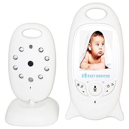 Moniteur Bébé, Moniteur Vidéo pour Bébé Sans Fil, Écran LCD, 2.4 GHz Vidéo Numérique, Vidéosurveillance Audio Bidirectionnelle Nocturne Vision - ?Blanc?