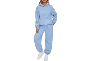 OLIPHEE Survetement Femme Ensemble Jogging Femme Ensemble Sport 2 Pièces Sweat à Capuche Polaire et Pantalon Jogging Tenue de Sport Survetement Hiver Automne Outfit Fitness