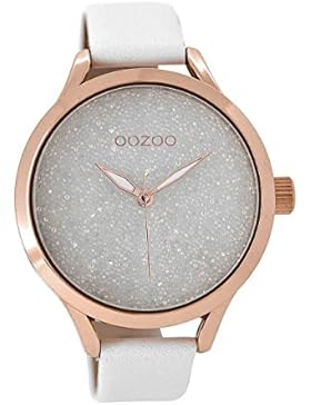 Oozoo Damenuhr mit Lederarmband Weiß-Rosé C8900