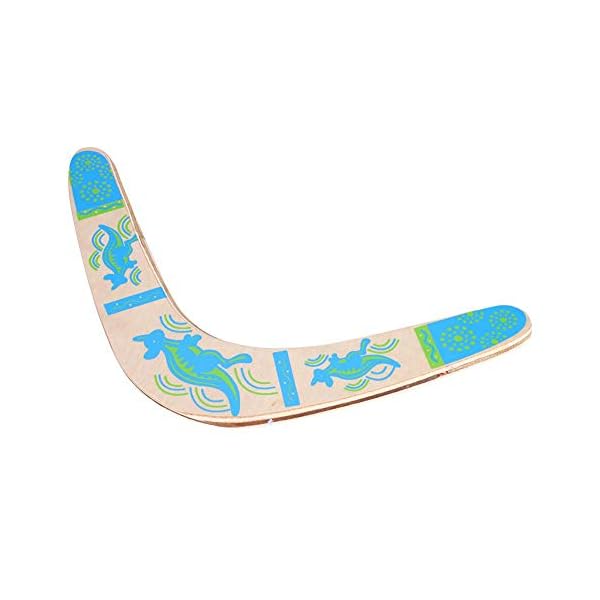 Boomerang de Madera Azul Retroceso en Forma de V Boomerang Flying Disc