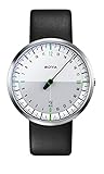 Botta-Design UNO 24 neo Herren-24H-Einzeigeruhr Analog Schweizer Quarzwerk mit Lederarmband 220000 (40 mm, Grün/Weiß)