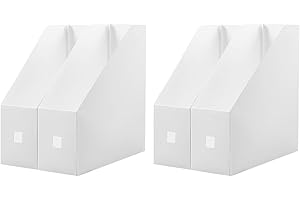 FUNOMOCYA 2Pcs Magazine File Holder Plastic Desk Organizer White File Folder Books Letters Binder Organizer for Office Home Organization and Storage