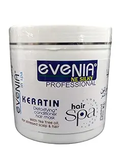 EVENIA KERATIN DETOXIFYING CONDITIONER HAIR MASK WITH TEA TREE OIL, FOR STRESSED SCALP & HAIR FOR PROFESSIONAL BEAUTY PARLOUR SALOON OR HOME USE