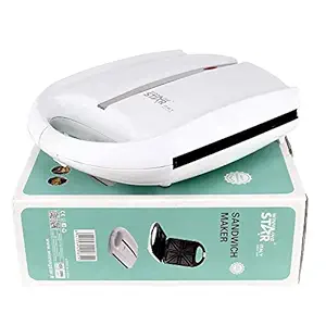 LOMESH 4 Slice Grill Sandwich Maker Non-Stick Indicator Light Automatic Temperature ElectricToaster Machine with Fixed Non Stick Plates for Home