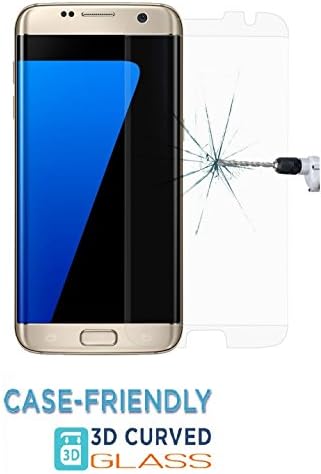 [Tuaha] Samsung Galaxy S7 Edge Tempered Glass Screen Protector,Ultra Thin [Case Friendly Version] Scratch Resistant, Full Edge to Edge Coverage, Ultra HD [Clear], Anti-Scratch, Bubble Free, [No-Lifting] curved fit for Samsung Galaxy S7E Transparent