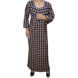 Indiatrendzs Women's Check Print Cotton Blend Sleepwear Winter Maxi Nighty