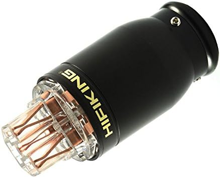 HiFiKing High-End Aluminum Shell IEC Power Plug Connector, Red Copper Contacts, Transparent