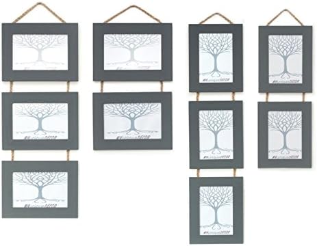 Hand Painted Dark Grey Wall Hanging Photo Picture Frame. Available in 6x4 inch or 7x5 inch, Triple or Double and Landscape or Portrait.