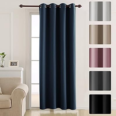 Deconovo Rideau Isolant Thermique Rideau Occultant à Oeillet Rideau pour Livingroom 132x213cm Bleu Marine