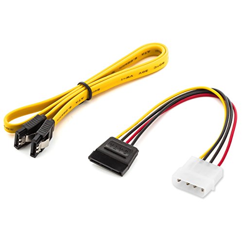 deleyCON Einbaurahmen SET – für 2x 2,5″ Festplatten / SSD’s auf 3,5″ Adapter Wechselrahmen Mounting Frame Halterung Schienen inkl. Schrauben SATA Kabel und Stromadapter - 3