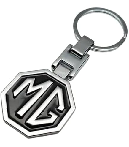 porte clé logo MG doré en simili cuir et métal voiture anglaise porte clé logo MG doré en simili cuir et métal voiture anglaise