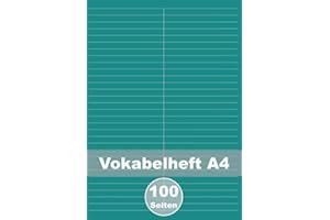 Vokabelheft A4: Großes XXL Vokabelheft mit 100 blanko DINA4 Seiten mit 2 Spalten