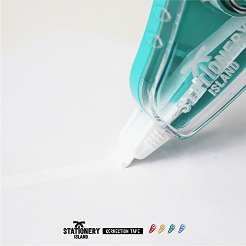 Stationery Island Korrekturroller 5mm x 5m – 8er Set Korrekturband – Beschriftungsband in Rot, Gelb, Grün, Blau - 5