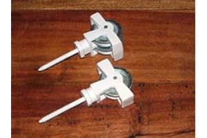 OriginalForgery Victorian Clothes Airer Double & Single Pulley White Cast Iron