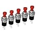 Produktbild WITTKOWARE 5er-Pack Miniatur-Drucktaster, Einbau-Ø 7mm, AUS-(EIN), 1 Schließer-Schaltkontakt, 0,5A/250V, rot