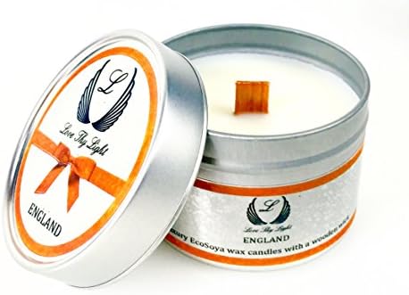 Salted Caramel &amp; Pistachio scented candle, Small Tin Soy Candle with a wooden wick