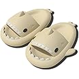 SKADE Cute Cartoon Sharks Shower Slippers, Unisex Shark Slippers Slides Open Toe Summer Beach Slippers, Couple Bathroom Non-Slip Slippers, Soft Shower Sandal for Women Men
