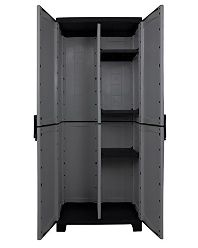 Ondis24 Kunststoffschrank Up Spind dunkelgrau anthrazit Aufbewahrungsschrank abschließbar mit Besenfach - 3