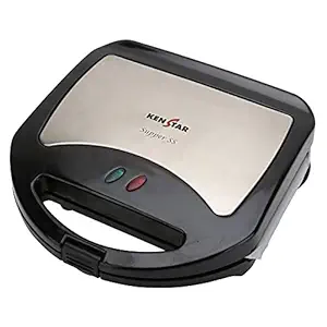 KENSTAR SUPPER SS 750 Watt Non-Stick Coated Plates Sandwitch Maker_Black & Grey