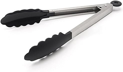 Stainless Steel Nylon Food Clip &amp; Bread Clip,Creative New Automatic Locking, Barbecue Clip, Baking Clip, Silicone Tongs, Stainless Steel Outdoor Barbecue Supplies Accessories, Bread Baking Tools, Barbecue Food Clip, Bread Folder (Black)