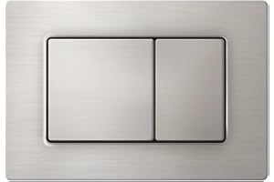 Wunderbad Drückerplatte Edelstahl Gebürstet Kompatibel mit Geberit Duofix Sigma/Delta/BASIC Betätigungsplatte für 2 Mengenspülung (Edelstahl Gebürstet)