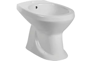 Barbottina Bidet a Terra in Ceramica Bianca Serie Tris