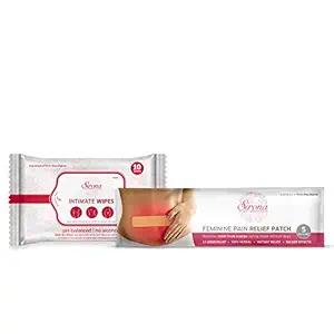 Sirona Combo of Feminine Pain Relief Patches with Intimate Wipes