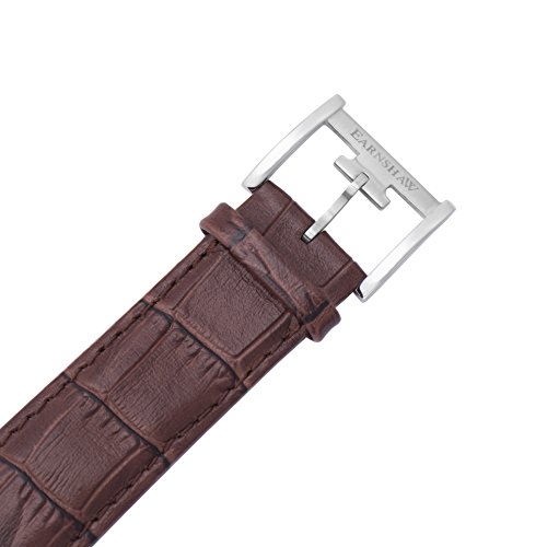 Thomas Earnshaw Longcase Men's Automatic Watch with Silver Dial Analogue Display with Brown Leather Strap ES-0032-03