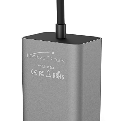 KabelDirekt 3-Port USB 3.0 Hub aus Aluminium USB 3.0 mit integriertem 1 Gigabit Ethernet-Port – PRO Series - 6