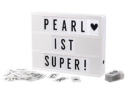 infactory Boîte d'affichage lumineuse personnalisable - 3 lignes - Cadre blanc