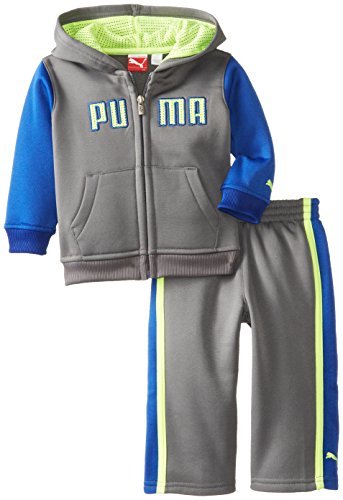 PUMA - Kids Baby Boys Infant Logo Fleece, Quiet Shade, 12 Months Color: Quiet Shade Size: 12 Months (Baby/Babe/Infant - Little ones)