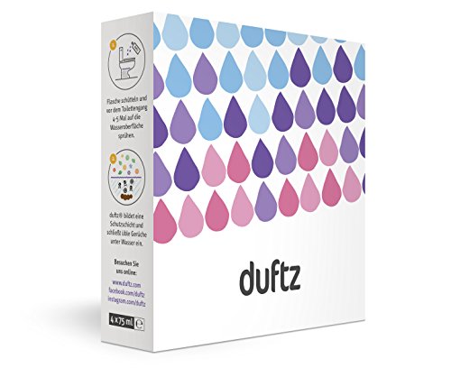 duftz® Bundle 4 Sorten WC Geruchsblocker für den Toilettengang, Mindestens 400 Anwendungen, 4 x 75ml, Toilettenparfum für unterwegs, die Toilette, Badezimmer, Gäste WC - 2