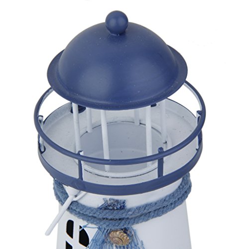 13.5cm Metall Leuchtturm Strandlicht maritime Kerzenhalter Seedekor #1 - 6