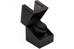 OUTLETISSIMO® Watch Winder Carica Orologi Automatici Espositore Nero in Eco Pelle Watch Winder Scatola Movimento Rotatorio