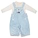 Baby Boys Teddy Dungarees And Long Sleeve Polo Shirt Set (3-6 Months) (Blue/Cream)