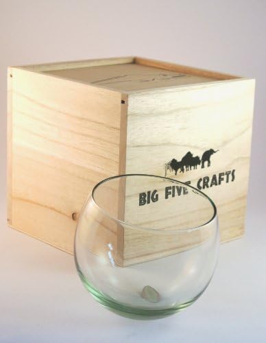Recycled Fair Trade Ngwenya Glass Nelson Rolling Whisky Tumbler in beautiful wooden gift box