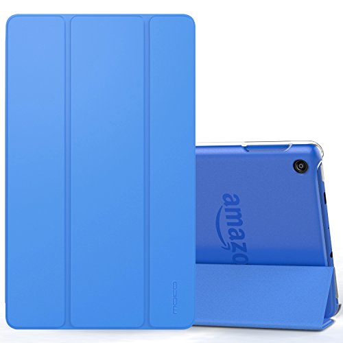 MoKo Hülle für All-New Amazon Fire 7 Tablet (7 Zoll - 7. Generation, 2017 Modell) - Ultra Slim Lightweight Schutzhülle Smart Cover Case mit Auto Sleep/Wake up Funktion, Standfunktion für das neue Fire 7 2017, Blau