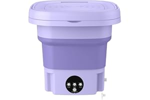 NATHA Lavadora PortáTil, Mini Lavadora Plegable EsterilizacióN Secadora Lavadora para Ropa Enchufe de la UE PúRpura