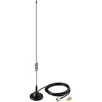 Antenna VHF Mobile 136-174 MHz Con Base Magnetica E Connettore PL259 – Cavo 5m, Guadagno 3 DBi, Per Radioamatori E Marittimo