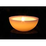 OUTDOORKERZEN, Halbkugel, groß, creme, Kerzen, Mehrdochtkerze, Lampion, Wachsschale, Gartendekoration, Durchmesser 28 cm