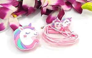 Tera13 Funny Unicorn Cartoon Wired Earphones Gamer Music Stereo Earbuds MIC Outdoor Sport Running Headphones Kids Children Toddler Girl Birthday Return Gift Pack of 1