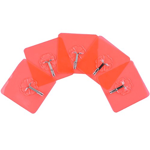 TankerStreet 5pcs Klebehaken Hochleistungs für Kleidung über Tür (15kg MAX.), Klebrige Wandhaken zum Aufhängen Extra Starke, Badezimmer Küche Tür Kleider Haken für Utensilien Tee Tuch Selbstklebende Kleiderbügel Klar Wasserdicht Wiederverwendbar - 5