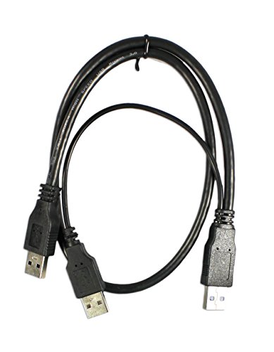 COM-FOUR® USB 3.0 Super Speed Y Kabel A-Stecker auf A-Stecker und USB 2.0 Stecker (zusätzliche Stromversorgung) 60cm schwarz – Zum Verbinden von Geräten mit USB Anschluss - 2