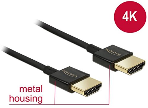DELOCK Kabel High Speed HDMI mit Ethernet - HDMI-A Stecker > HDMI-A Stecker 3D 4K 1 m Slim Premium