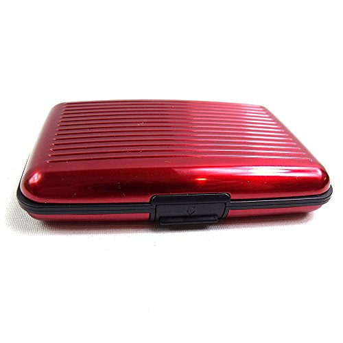 Preisvergleich Produktbild Naisidier Paket von Visitenkarten Geldbörse Kreditkarte Inhaber Wasserdicht briefttasche Tür Aluminium Metall glänzend Seite Anti Scan RFID Nadja Aktenkoffer Rot