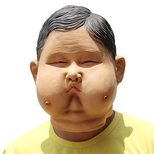 PartyCostume Máscara de Cabeza Humana de Fiesta de Traje Lujo de Halloween de Gordo